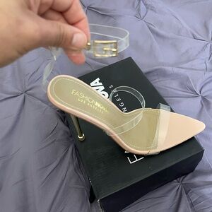 Fashion Nova Cream Stiletto Heels